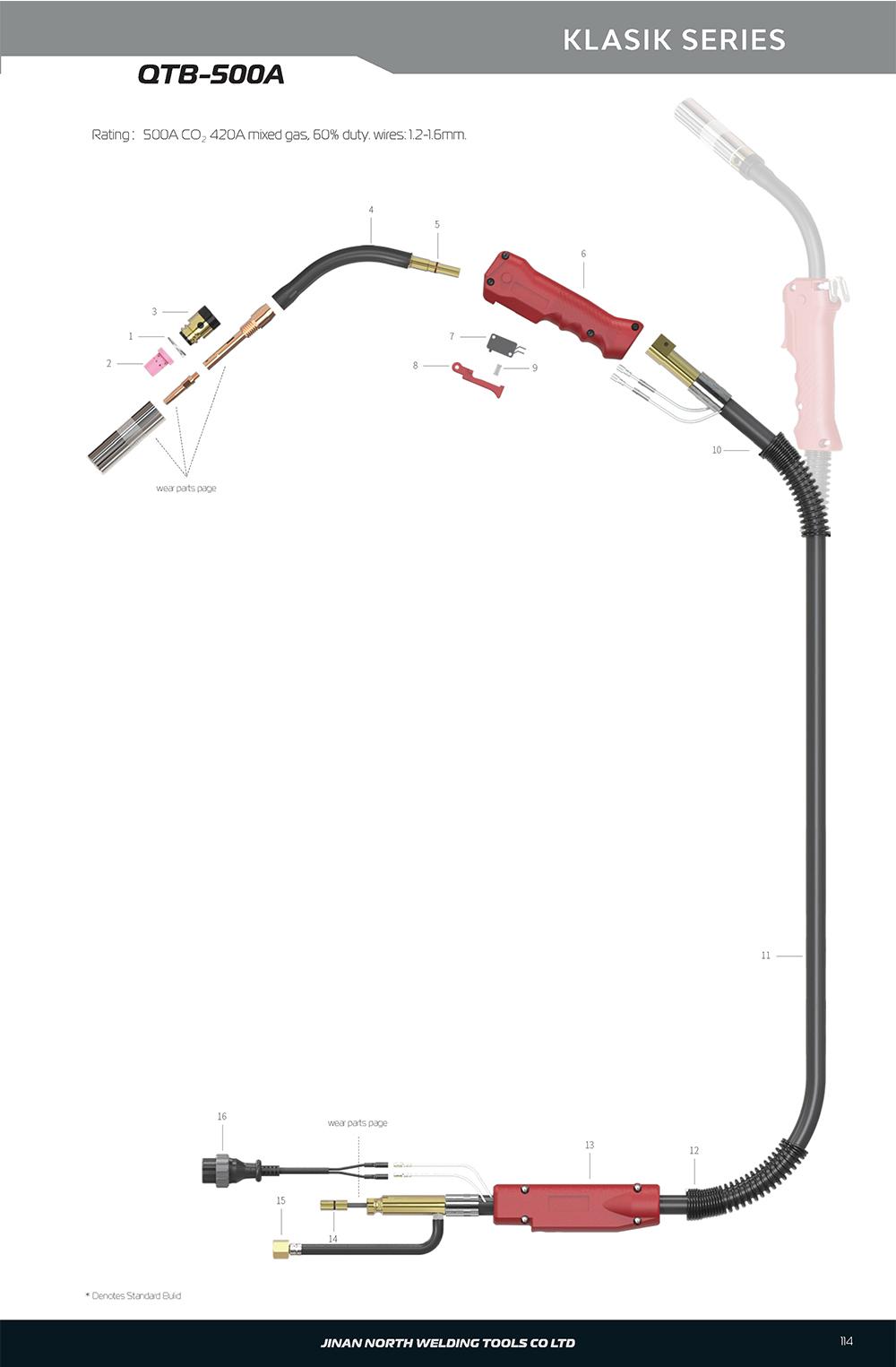 QTB-500A，MIG/MAG Welding Gun 